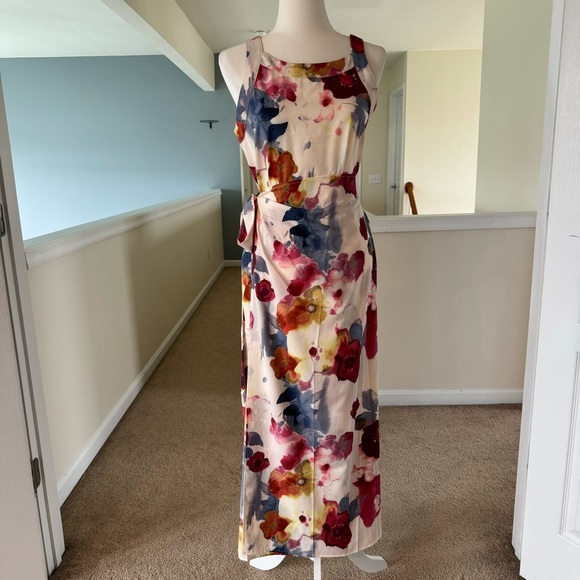 Dresses & Skirts - Watercolor Floral Faux Wrap Maxi Dress
